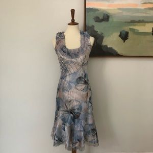 KOMAROV Blue Floral Dress